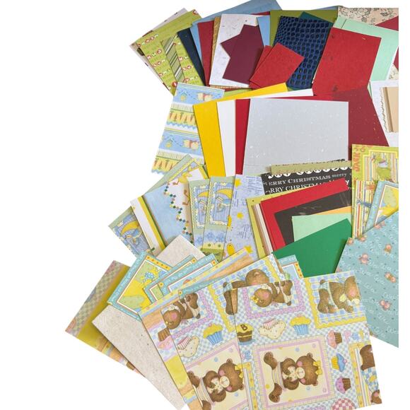 Scrap Crafting Paper Cardstock Textured Simple Assortment Of 100 Lot 2 - Picture 3 of 5